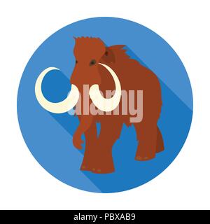 Woolly mammoth icon in flat style isolated on white background. Stone ...