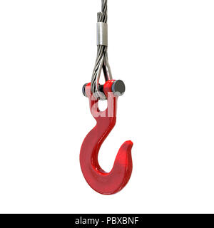 lifting crane hook and steel rope Stock Photo