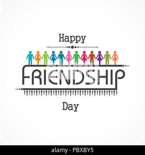 Happy Friendship day vector typographic design. Usable as greeting cards, posters, clothing, t-shirt for your friends. Stock Vector