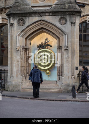 The Corpus Clock at Corpus Christi College, Cambridge, England UK. Stock Photo