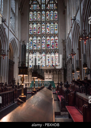 Interior and the East Window of Bath Abbey, Bath, Somerset, England UK Stock Photo