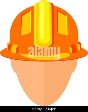 Colorful cartoon construction worker avatar Stock Vector