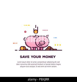 Money saving banner Stock Vector