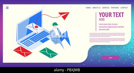Data connection isometric technology Stock Vector