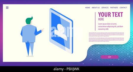 Data connection isometric technology Stock Vector