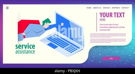 Data connection isometric technology Stock Vector
