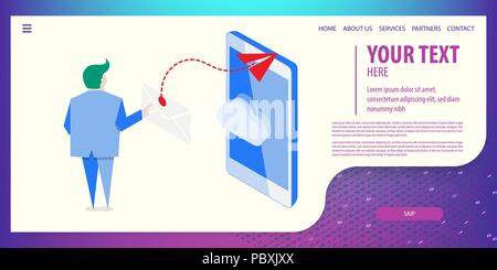 Data connection isometric technology Stock Vector