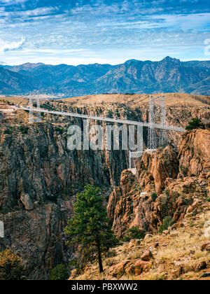 The Royal Gorge Bridge is a tourist attraction near Canon City, Colorado, USA Stock Photo