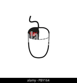 Computer mouse with the text 18. Vector illustration. Flat design Stock Vector