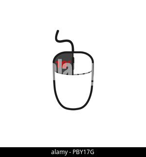 Computer mouse with the text 18. Vector illustration. Flat design Stock Vector