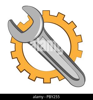 Wrench in cartoon style Stock Vector