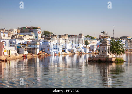 Ghats at Pushkar Lake, Rajasthan, India Stock Photo