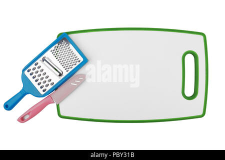plastic cutting board isolated on white background Stock Photo