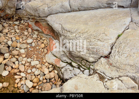 Rocks formations near the Pedernales River, Pedernales Falls State Park, Texas, USA Stock Photo