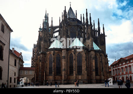 Prague, Czech Republic, September 15, 2017: St. Vitus cathedral in Prague Castle, Prague, Czech Republic. Stock Photo