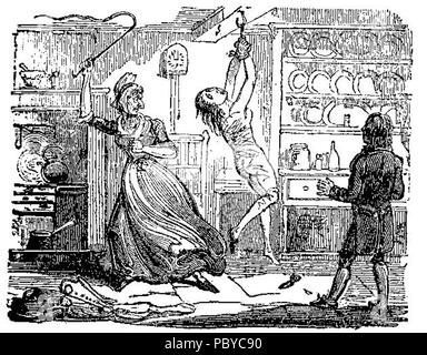 184 Elizabeth Brownrigg flogging a servant Stock Photo