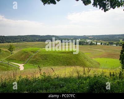 One of the old hillfort mounds at Kernave, Lithuania Stock Photo