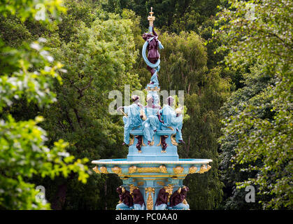 The newly refurbished Ross Fountain in West Princes Street Gardens, Edinburgh, Scotland, UK Stock Photo