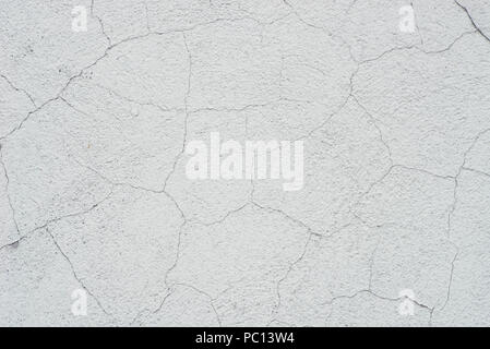 white painted cracked wall texture background Stock Photo