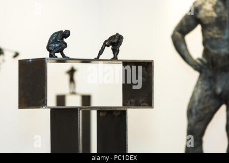 Laurence Edwards launches his sculpture exhibition at Mary Place Gallery, Sydney. A varied selection of bronzed figures. Stock Photo