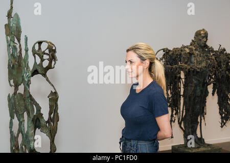 Laurence Edwards launches his sculpture exhibition at Mary Place Gallery, Sydney. A varied selection of bronzed figures. Stock Photo