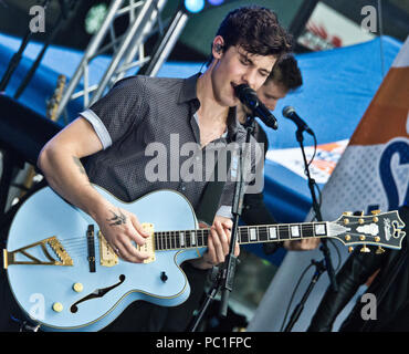 New York, NY, USA. 1st June, 2018. Canadian Singer-Songwriter Shawn Mendes Performs on NBC's 'Today' Show Summer Concert Series at Rockefeller Plaza. Stock Photo