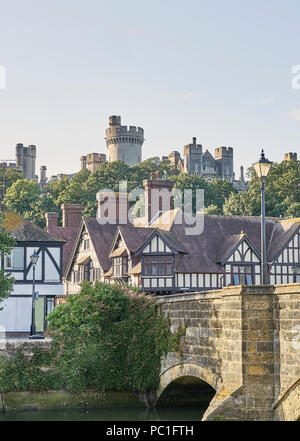 Arundel castle and Bridge over the River Stock Photo