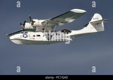 PBY-5A Catalina Flying Boat G-PBYA, a former submarine hunter during WW2 for the Royal Canadian Air Force. Stock Photo