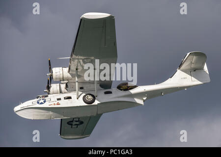 PBY-5A Catalina Flying Boat G-PBYA, a former submarine hunter during WW2 for the Royal Canadian Air Force. Stock Photo