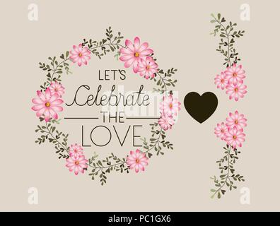 lets celebrate the love card floral crown Stock Vector Image & Art - Alamy