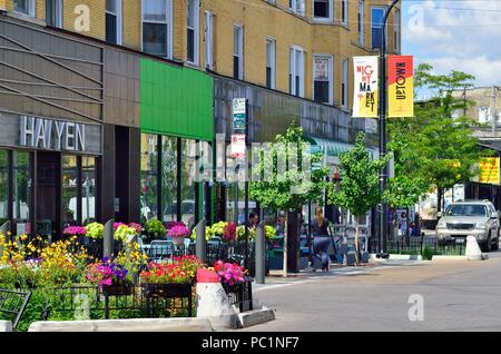 Chicago, Illinois, USA. Argyle Street in the Uptown neighborhood om Chicago's North Side. Stock Photo