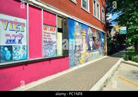 Chicago, Illinois, USA. Argyle Street in the Uptown neighborhood on Chicago's North Side. Stock Photo