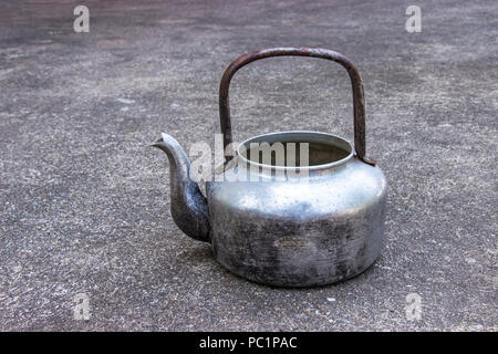 Old Kettle For Boiling Water On Charcoal Stove Stock Photo, Picture and  Royalty Free Image. Image 37932829.