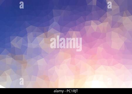 Low poly vector background looking like blue sky and warm clouds. Stock Vector