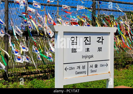 DMZ Zone (South Korea): South Korean warning sign not to enter at the ...