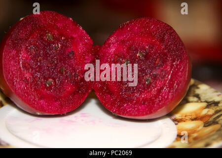 Prickly pear fruit ready to be served Stock Photo