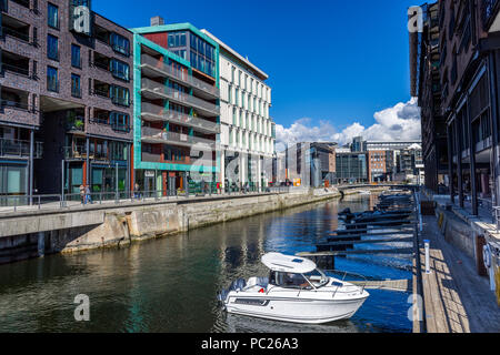 Typical example of Scandinavian architecture in the Aker Brygge area in Oslo, Norway Stock Photo