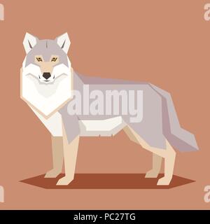 Flat geometric Wolf Stock Vector