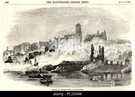 441 Newcastle and Gateshead Great Fire 1854 - Bonded warehouse - Bonded warehouse - Illustrated London News Stock Photo