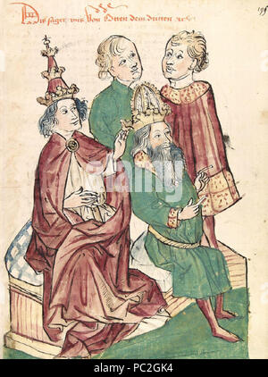 460 Otto III wird von Papst Gregor V. zum Kaiser gesalbt Stock Photo