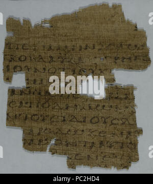 467 Papyrus 35 - Laurentian Library, PSI 1 - Matthew 25,12-15.20-23 - recto Stock Photo