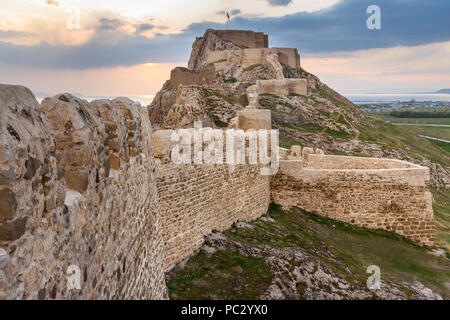 Van castle on sunset. Fortress built during the 9th to 7th centuries BC. Turkey Stock Photo