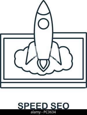 Speed Seo creative icon. Simple element illustration. Speed Seo concept symbol design from seo collection. Can be used for web, mobile and print. web  Stock Vector