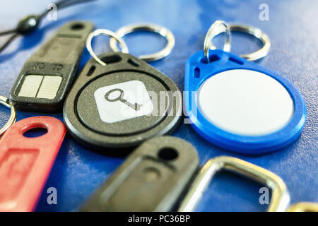 chip keys from intercom or doorphone service Stock Photo