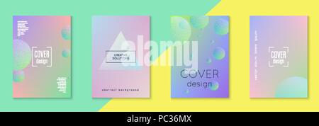 Holographic cover set fluid for business Stock Vector