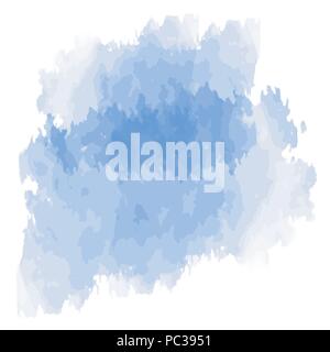 blue watercolor splash stain pattern, vector illustration Stock Vector