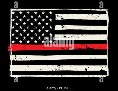 An American flag symbolic of support for firefighters. Vector EPS 10 available. Stock Photo