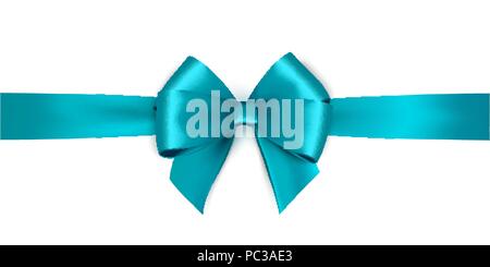 Shiny satin ribbon on white background. Vector bow and ribbon. Stock Vector