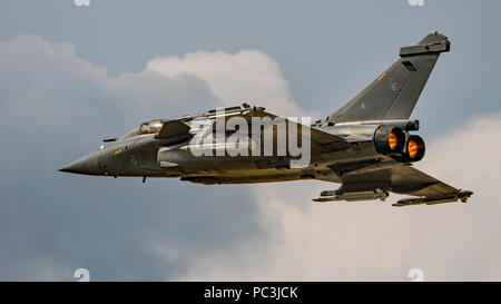 Display by the Dassault Rafale M of the French Navy at the Royal International Air Tattoo, RAF Fairford, UK on the 13th July 2018. Stock Photo