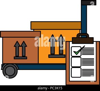 cart with delivery boxes and checklist Stock Vector